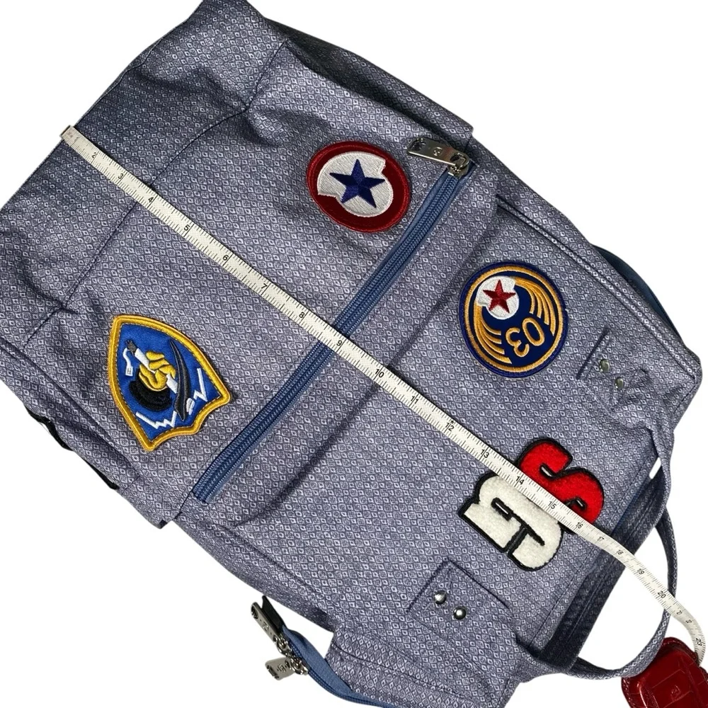 SWISSGEAR Backback Bag Laptop 3576 Artz Dr Patches‎ Blue Lined School Comfy Zip